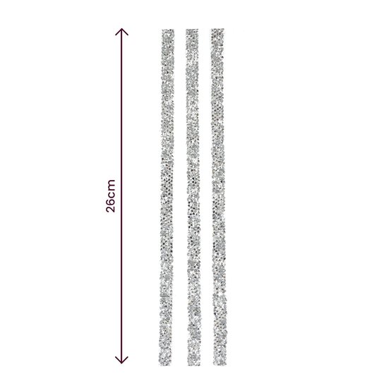 Silver Adhesive Gem Strips 3 Pack image number 3