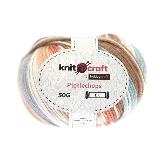Knitcraft Peach Multi Picklechops DK Yarn 50g image number 1