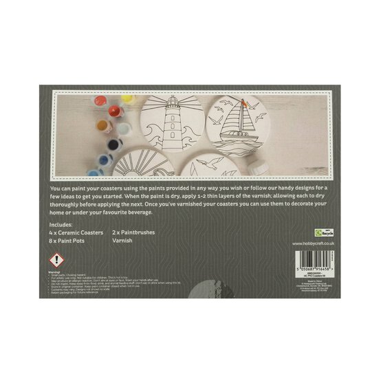 Paint Your Own Beach Coaster Kit 4 Pack  image number 5