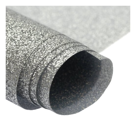 Silver Glitter Iron-On Vinyl 12 x 24 Inches image number 3