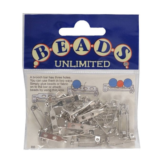 Beads Unlimited Brooch Bar Findings 20mm 24 Pack image number 1