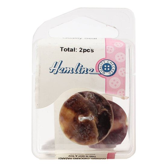 Hemline Natural Shell Mother of Pearl Button 2 Pack image number 2