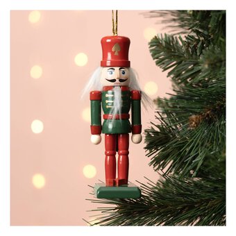 Hanging Wooden Nutcracker Decoration 13cm