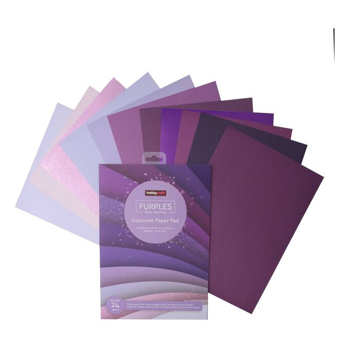 Purple Coloured Paper Pad A4 24 Pack image number 1