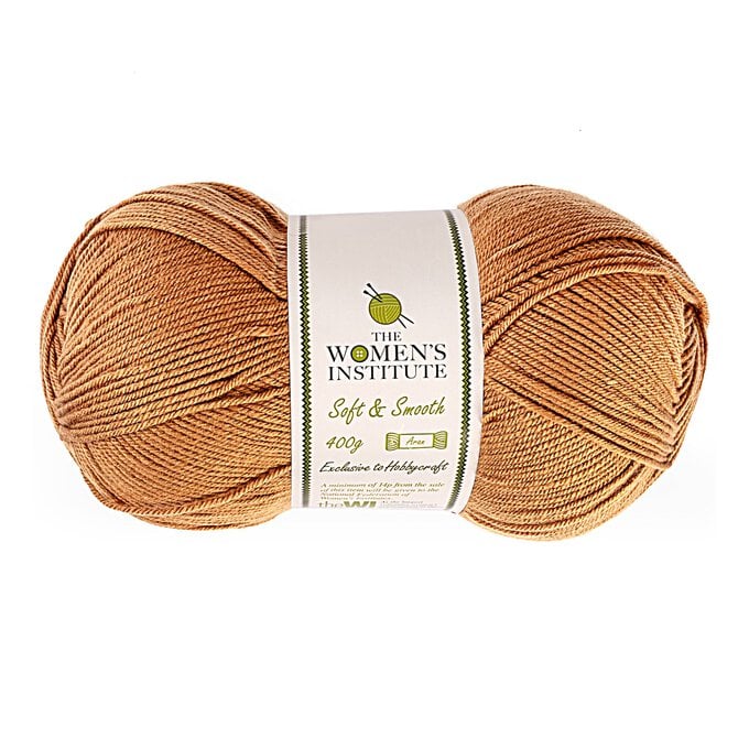 Women's Institute Light Brown Soft and Smooth Aran Yarn 400g image number 1