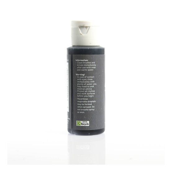 Black Acrylic Craft Paint 60ml image number 3