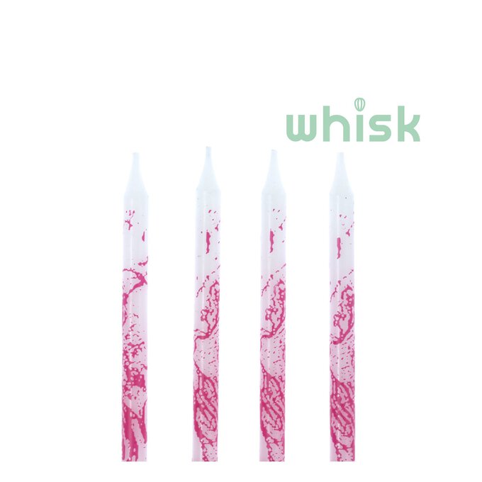 Whisk Pink Marbled Candles 24 Pack  image number 1