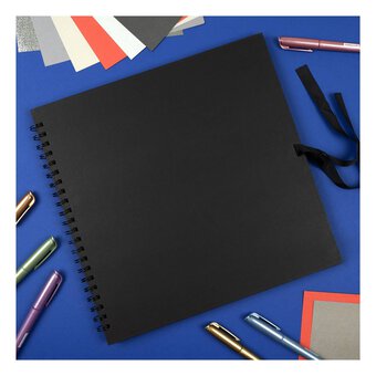 Spiral Bound Black Scrapbook 12 x 12 Inches