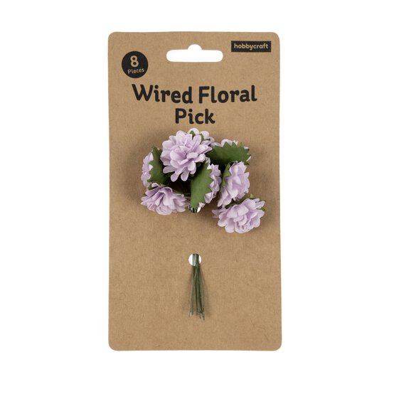 Mini Lilac Wired Floral Picks 8 Pack  image number 5