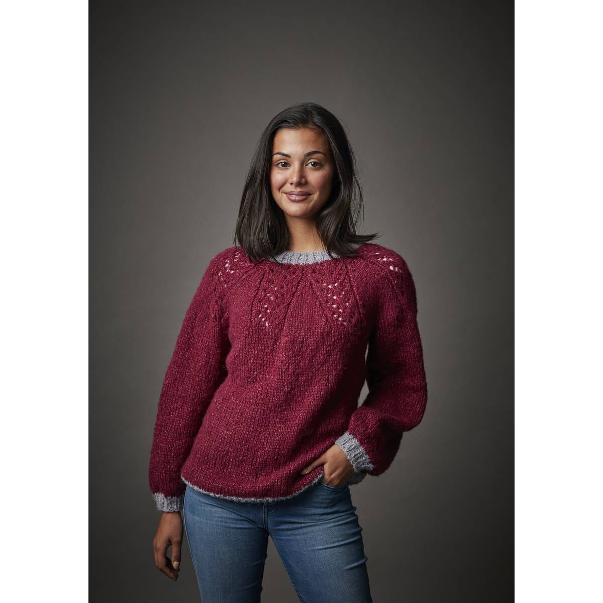 Knitcraft Lace Yoke Jumper Digital Pattern 0128 Hobbycraft