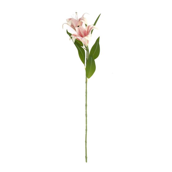 White and Pink Lily Spray 70cm image number 1