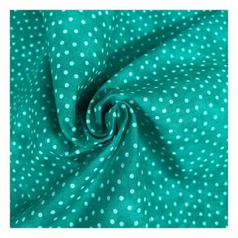 Aqua Green Spotty Cotton Textured Blender Fabric by the Metre