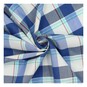 Blue Check Polycotton Fabric by the Metre image number 1