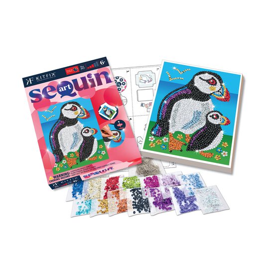 Kitfix Puffins Sequin Art Red Kit image number 7