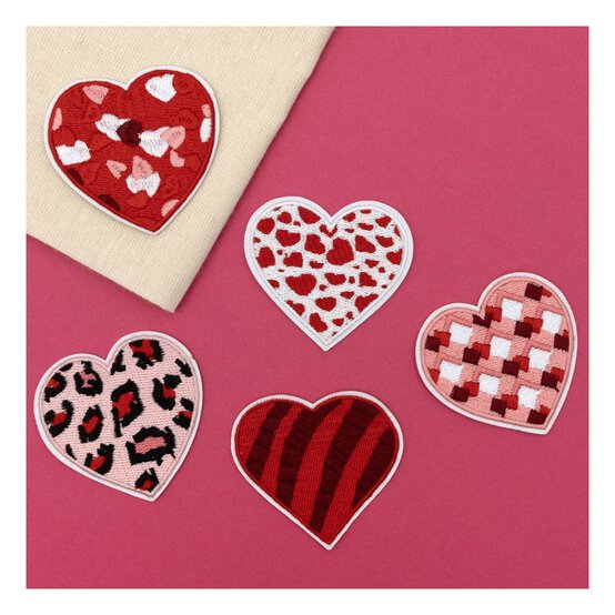 Heart Iron-On Motifs 6 Pack image number 2