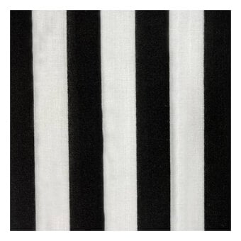 Black and White Stripe Polycotton Fabric by the Metre