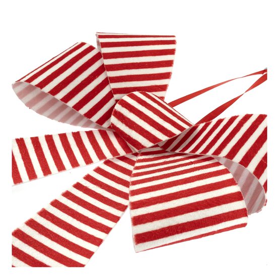 Red and White Striped Bow 32cm image number 2