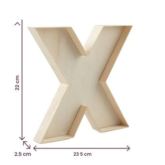 Wooden Fillable Letter X 22cm image number 4