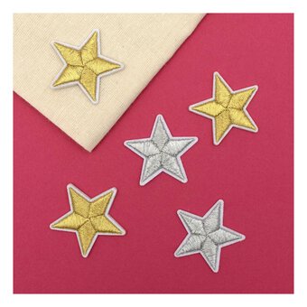 Silver Star Iron-On Motifs 3 Pack