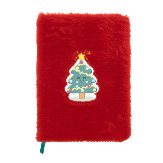 Red Fluffy Christmas Tree Notebook A5  image number 4