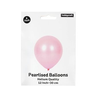 Pink Pearlised Latex Balloons 8 Pack image number 3