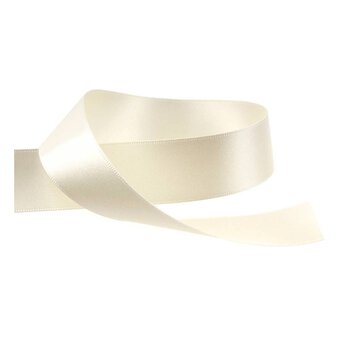 Antique White Double-Faced Satin Ribbon 24mm x 5m