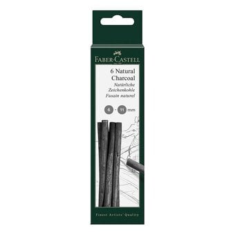 Faber-Castell Natural Charcoal Sticks 7-12mm 6 Pack