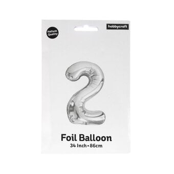 Extra Large Silver Foil Number 2 Balloon image number 3