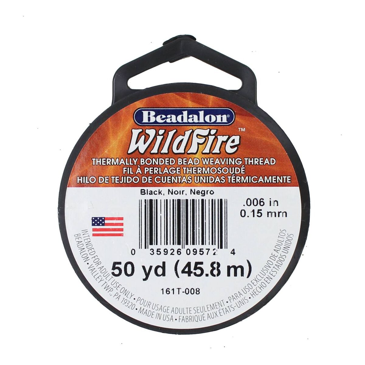 Beadalon Wildfire Beading Thread Black 50YD Hobbycraft