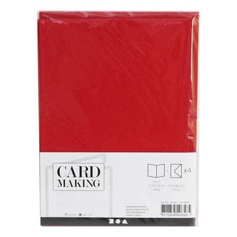 Red Cards and Envelopes 5 x 7 Inches 4 Pack