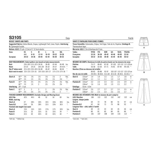Simplicity Women’s Shorts and Trousers Sewing Pattern S3105 (XS-XXL) image number 4