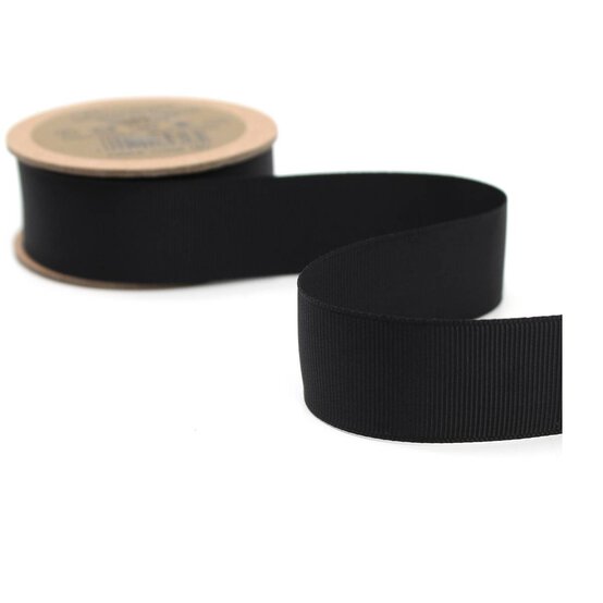 Black Grosgrain Ribbon 25mm x 5m image number 3