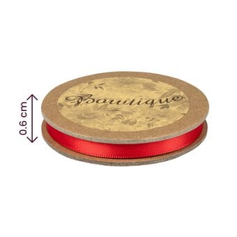 Red Double-Faced Satin Ribbon 6mm x 5m image number 4