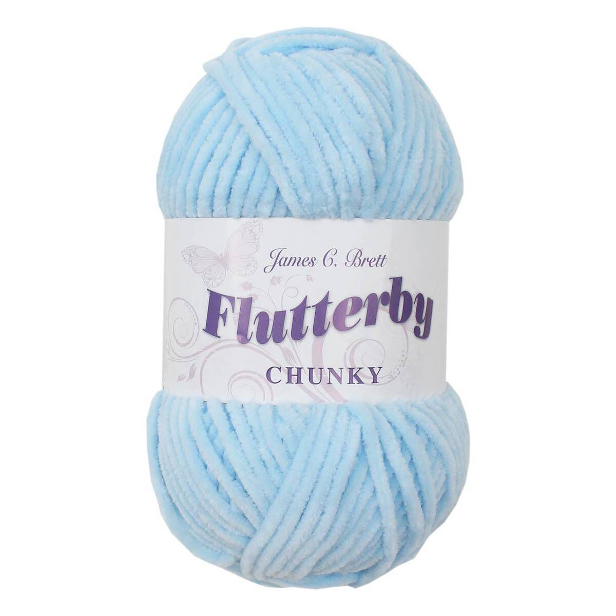 James C Brett Baby Blue Flutterby Chunky Yarn 100 g Hobbycraft