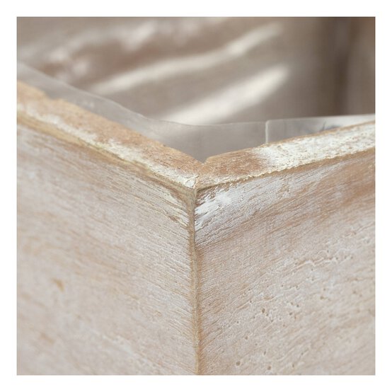 Natural Wooden Planter 12cm x 12cm x 9cm image number 4