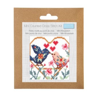 Trimits Love Birds Mini Cross Stitch Kit 13cm x 13cm