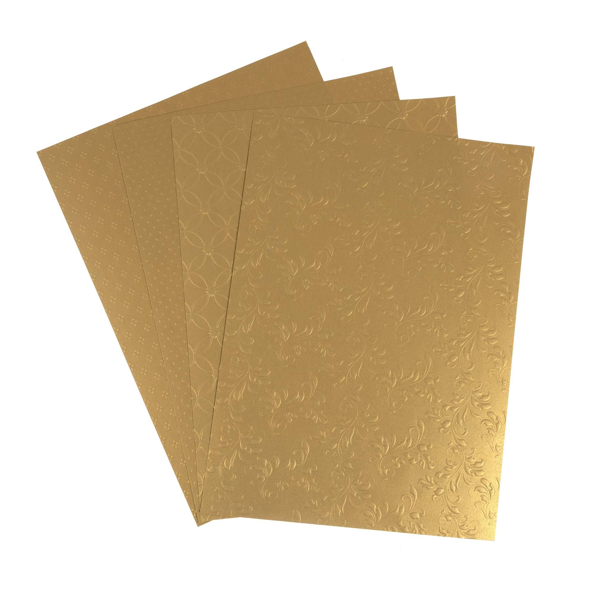 Embossed Gold Card Pack A4 12 Sheets | Hobbycraft