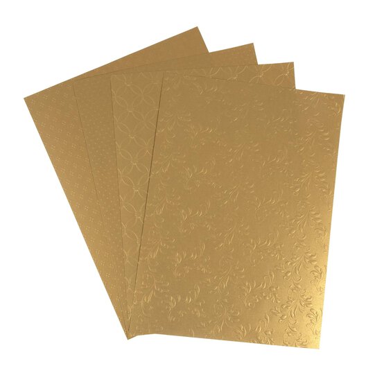 Embossed Gold Card Pack A4 12 Sheets  image number 3