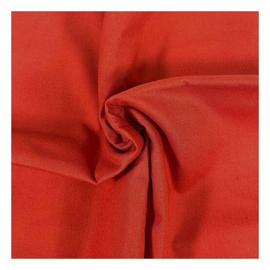 Burnt Orange Organic Premium Cotton Fabric by the Metre image number 1