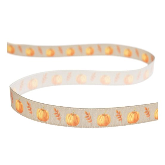 Pumpkin Printed Ribbon 10mm x 3m image number 2