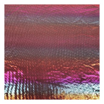 Pink Rainbow Foil Fabric by the Metre