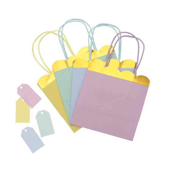 Mini Pastel Gift Bag with Gold Scalloped Edge 4 Pack image number 2