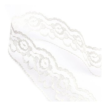 Ivory 35mm Buttercup Lace Trim by the Metre
