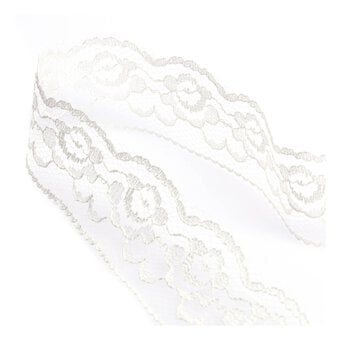 Ivory 35mm Buttercup Lace Trim by the Metre image number 2