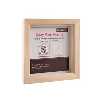 Light Wood Deep Box Frame 15cm x 15cm