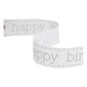 Red and Grey Happy Birthday Satin Ribbon 16mm x 4m image number 1