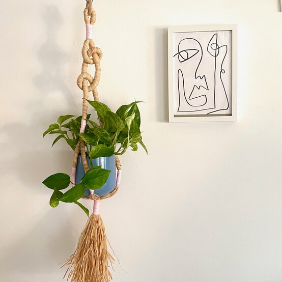 How to Make a Raffia Macrame Plant Pot Hanger image number 1