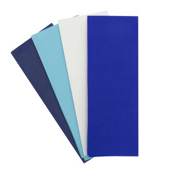 Assorted Blue Tissue Paper 50cm x 75cm 4 Pack