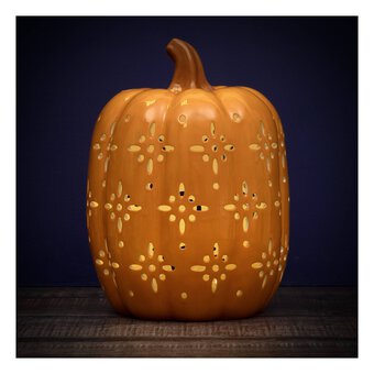 Light-Up Glazed Orange Pumpkin 27cm