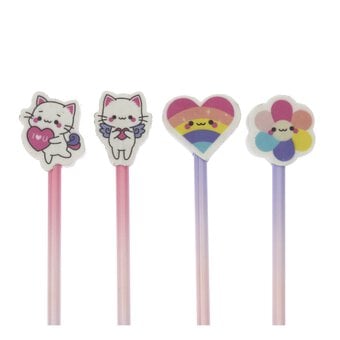 Pastel Pencil and Eraser Set 4 Pack